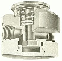 manual valve, hand or foot operated with automatic spring return for normally-closed operation